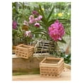thumbnail image 3 of 4 inch Wooden Square Basket with Hanger (2-Pack) - Decorative Hanging Baskets for Plants, Succulents, Air Plants, Home Decor, Wall Planters - Rustic Farmhouse Style, 3 of 4