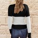 thumbnail image 4 of Blusa de manga larga delgada con botones a juego y cuello redondo para mujer Pompotops  gfhjh18038, 4 of 5