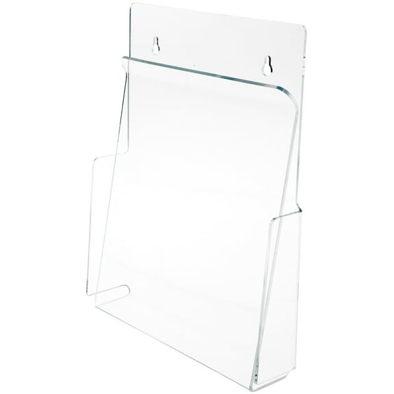 Plymor Clear Acrylic Pinch-Style Paper Literature Holder (Wall Mount), Fits 8.5" x 11" Documents