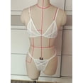 thumbnail image 3 of Ropa interior sexy estilo Europa y Estados Unidos, sujetador de malla transparente con tirantes, ropa interior de tres puntos para mujer, 3 of 6