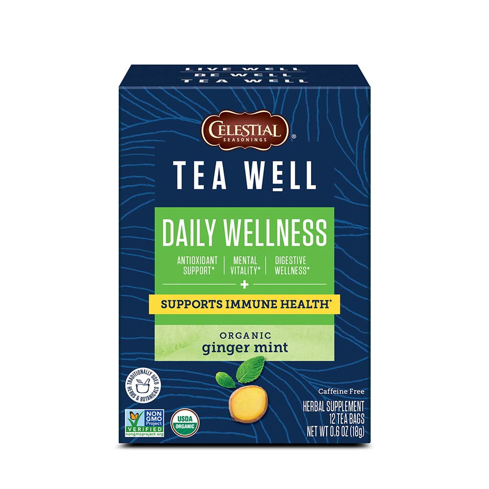 Celestial Seasonings Tea Well Daily Wellness Organic Ginger Mint Herbal