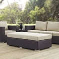 thumbnail image 4 of Afuera Living Rectangle Fabric Rattan Patio Ottoman in Espresso / Mocha, 4 of 6