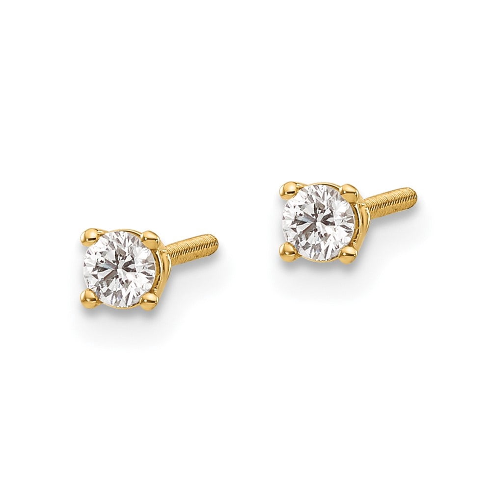 Auriga Fine Jewelry 14K Yellow Gold 0.15ct Diamond Thread On-Off Stud Earrings for Women