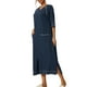 thumbnail image 4 of INSPIRE CHIC Bata de mujer con cremallera de manga larga, ropa de casa midi con bolsillos, color azul, 4 of 6