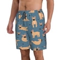 thumbnail image 2 of Kll French Bulldog Yoga Men'S Casual Summer Beach Shorts Hawaiian Shorts With Pockets-X-Large, 2 of 9