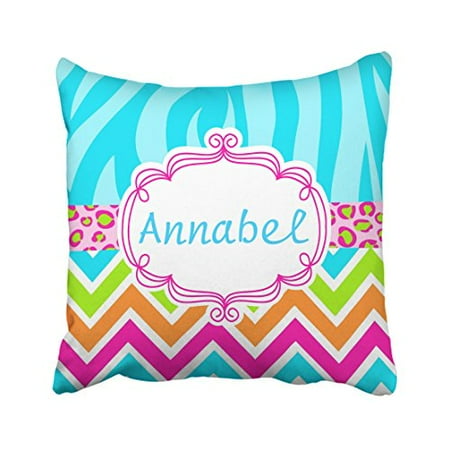 Custom Made Pillow Covers WinHome Cute Bright Modern Zebra Leopard And Chevron Personalized Custom Colorful Polyester 18 x 18 Inch Square Throw Pillow Covers With Hidden Zipper Home Sofa Cushion Decorative Pillowcases ()