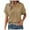 Khaki, variant on Womens 2025 Short Sleeve T-shirt Fashion Blouse Summer Top Shirt Loose Fit Vacation Casual Tops
