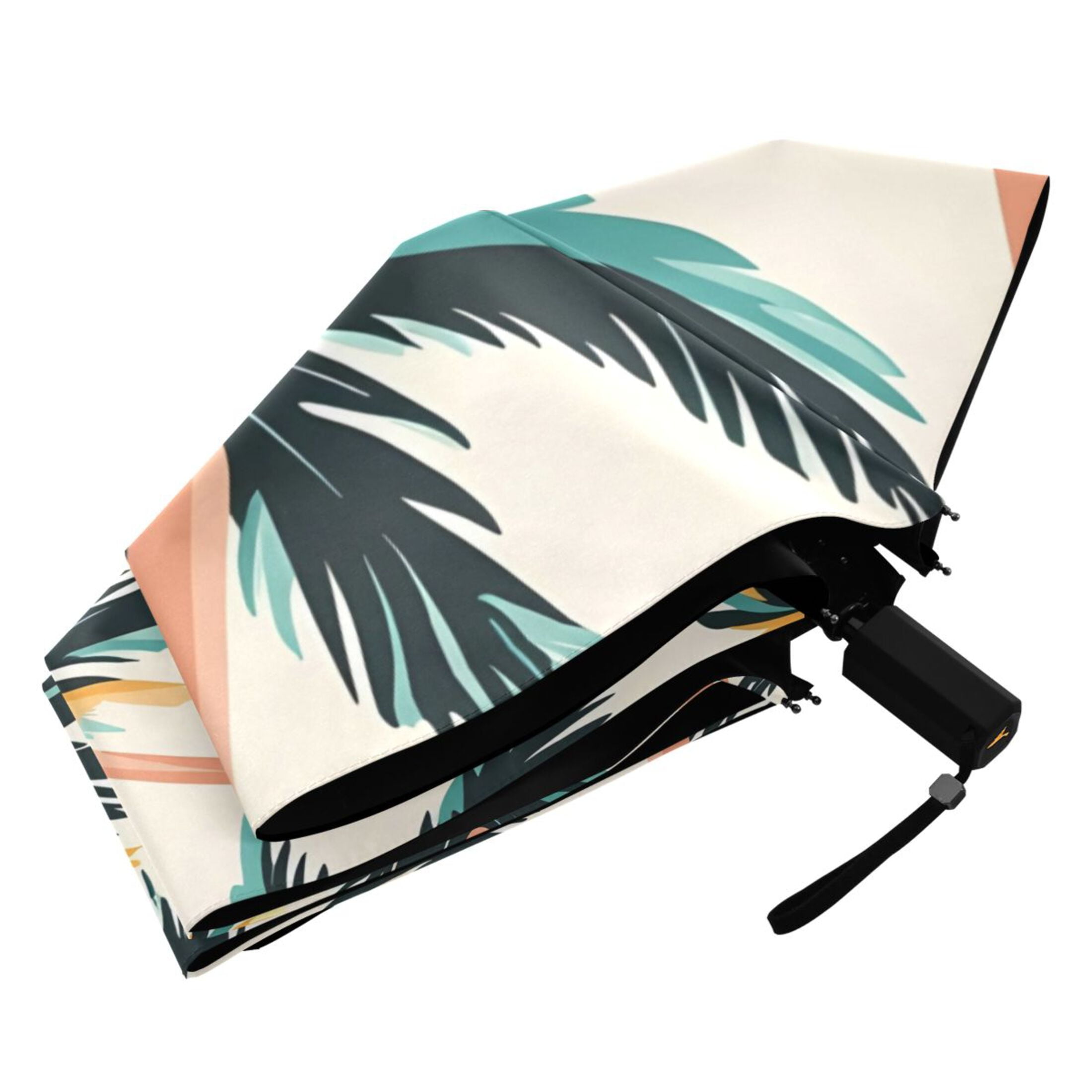 ALAZA Palm Tree-a1 UPF 50+ Compact Folding Umbrella for Rain Travel Umbrella Packable