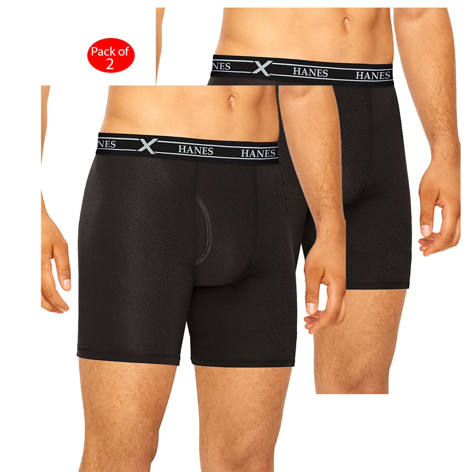 Hanes Hanes Ultimate Mens Freshiq X Temp Air Long Leg Boxer Briefs Assorted Blackgrey 3 Pack 