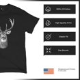 thumbnail image 6 of Deer Portrait T-shirt Monochrome Buck Head Nature Whitetail Wildlife Antlers Forest Rustic Hunt Trophy Men's Tee, 6 of 7