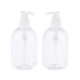 thumbnail image 5 of 2 botellas vacías de plástico para champú y acondicionador, rellenables y con dispensador de crema. Bomba blanca de 350ml, 5 of 9