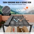 thumbnail image 2 of KFFKFF 10'x13' Aluminum Outdoor Pergola, Retractable Sun Shade Canopy, Ideal for Patio, Garden, Deck, Backyard - Gray, 2 of 9