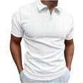 thumbnail image 1 of Birdeem Blouse Décontractée pour Hommes à Manches Courtes Élastiques à Rayures Col Rabattu, 1 of 11