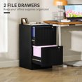 thumbnail image 3 of HOMCOM 2-Drawer Lockable Filing Cabinet, Black MDF Office Storage, 28" H Printer Stand, Adjustable A4/Letter File Rails, 15.7" W for Home Study & Office, 3 of 7