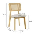thumbnail image 4 of Art Leon Mid Century Dining Chairs Set of 2, Fabric Rattan Cane Back with Ash Frame, Off-White, 4 of 7