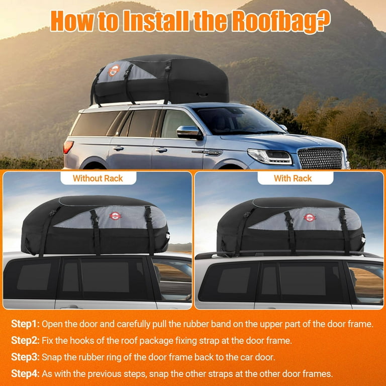 Adnoom 20 Cubic Feet Waterproof Rooftop Cargo Carrier Bag with 8 Straps, Fits All Cars - Walmart.com Adnoom 20 Cubic Feet Waterproof Rooftop Cargo Carrier Bag with 8 Straps, Fits All Cars - Walmart.com