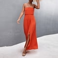 thumbnail image 4 of SMihono Robe d'Été pour Femmes Grande Taille Mode Femmes Été Robe Maxi à Épaules Dénudées Boho Décontractée Ample Longue Robe, 4 of 6