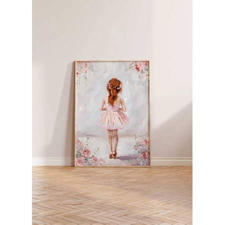 Original Ballet Nursery Ballerina Pink Girls Room Boho Girl Wall Art Print, Artistic Nursery Theme For Bedroom And Nursery Wall Decor