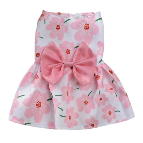 Floral Dog Dress Cute Dog Skirt Pet Dress Summer Pet Clothes for Puppy Small Cats, Denbek Soft, Sleeveless Floral Pet Dress for Small Dogs, Cats, and Puppies