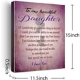 thumbnail image 3 of Gifts for Daughter Canvas Poem Prints Framed Poster Wall Art for Daughter from Mom-Meaningful Daughter Gifts,Daughter Home Bedroom Living Room Wall Decor- Beautiful Daughter, 3 of 4