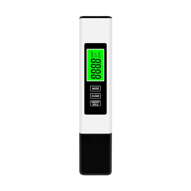 Graflsoa Portable 3-in-1 Water Tester: TDS, EC, Temperature Analyzer with Backlit Display, Data Hold Function, and Titanium Alloy Probe (White, Battery Not Included)