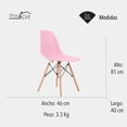 thumbnail image 3 of SET DE 4 SILLAS EAMES HOMEASY MINIMALISTAS COLOR ROSA, 3 of 6