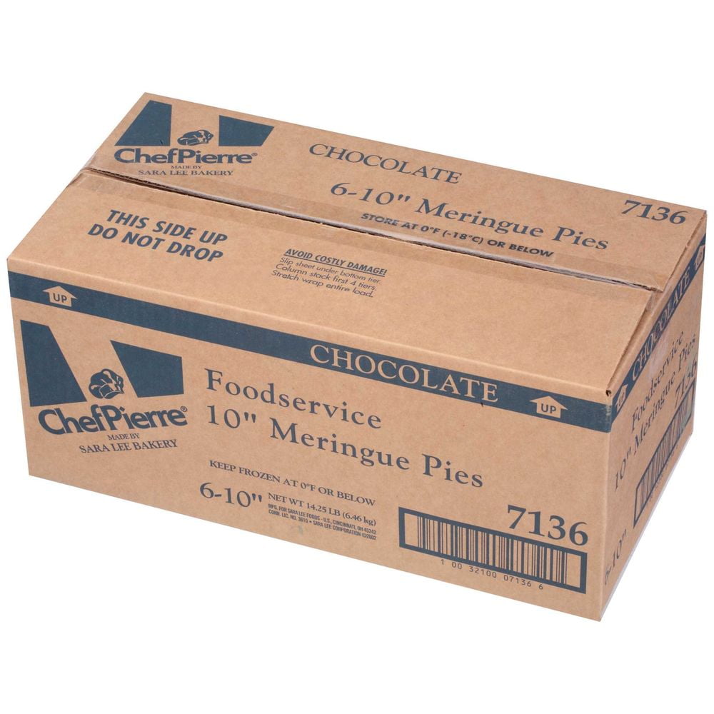 Sara Lee Chef Pierre Chocolate Meringue Pie, 10 inch -- 6 per Case.
