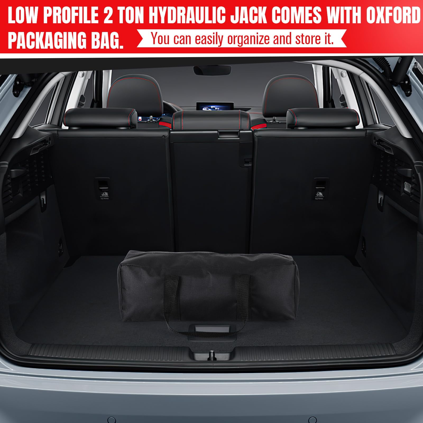 Luku 2 Ton Hydraulic Floor Jack - Low Profile, Portable, Heavy Duty Steel Car Lift Range 3.35"-13"