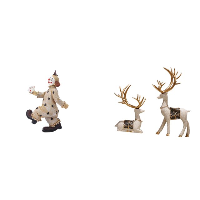 Figuras de payasos de resina, adorno de mesa, estatuas de ciervos, esculturas de renos, figuras de alces. Diseño minimalista retro único, ideal para s