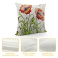 thumbnail image 4 of Nawypu  Poppies Pillow Cover Watercolor Poppy Flower Floral Stem Nature Orange Red Green Decorations Cushion Case for Sofa Couch, 4 of 5