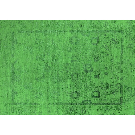 Ahgly Company Indoor Rectangle Oriental Green Industrial Area Rugs, 3' x 5'