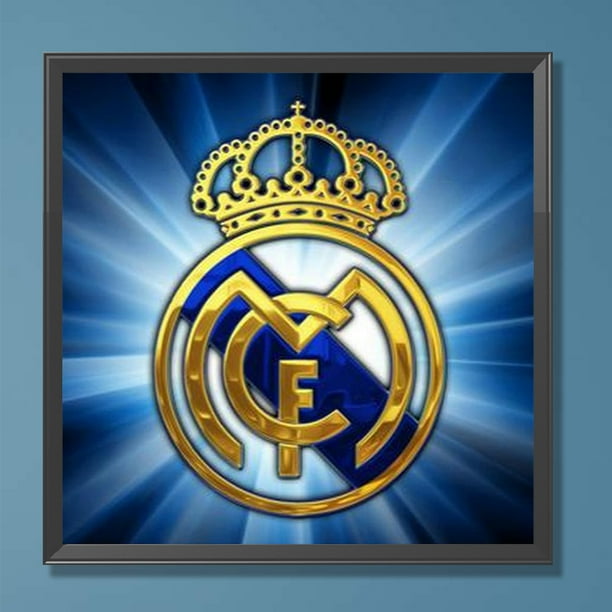 Cuadros Decorativos 5D bricolaje taladro redondo completo diamante pintura Real Madrid decoración del hogar arte artesanal Wdftyju embutido en tela