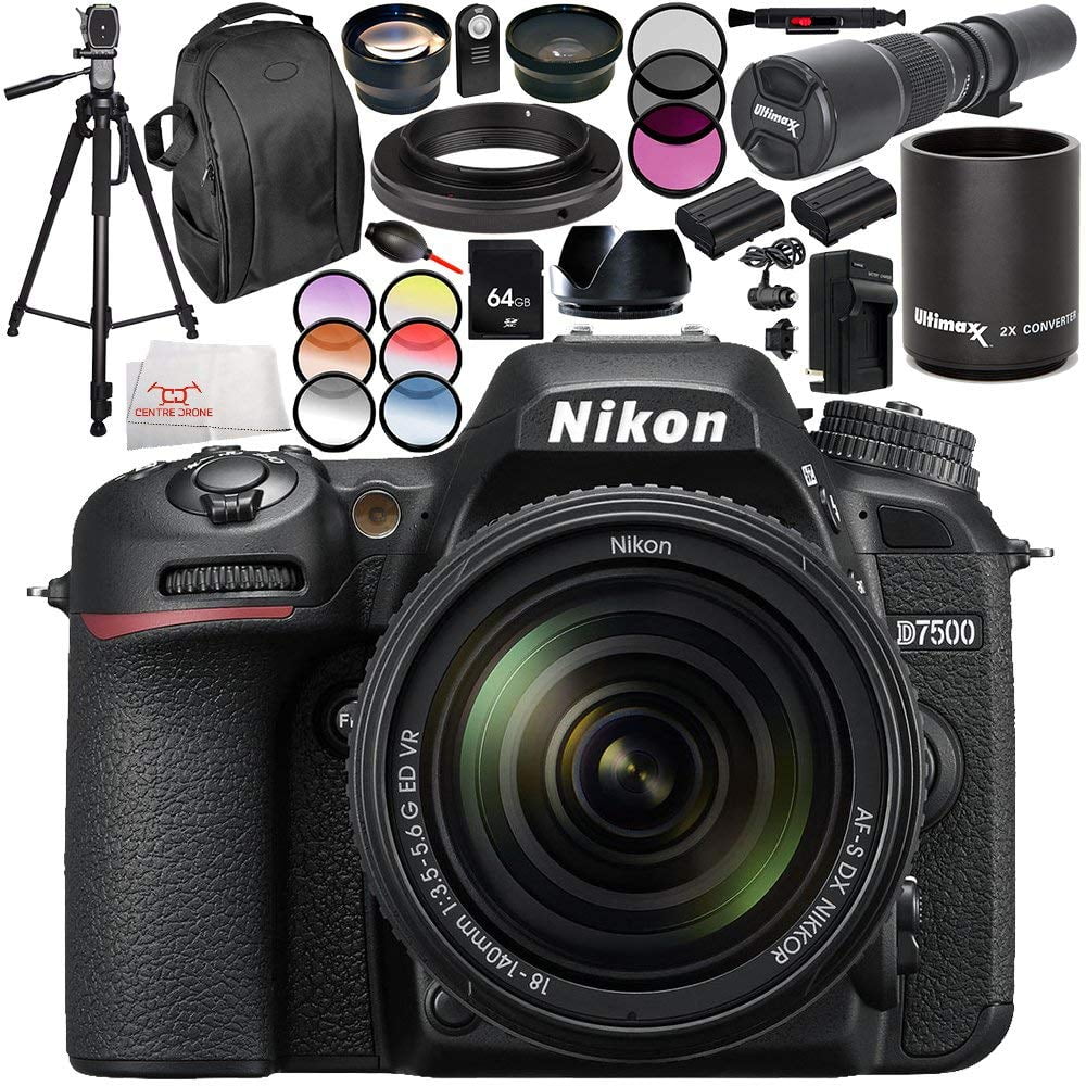 Nikon D7500 DSLR Camera with 18140mm Lens 19PC Accessory Bundle