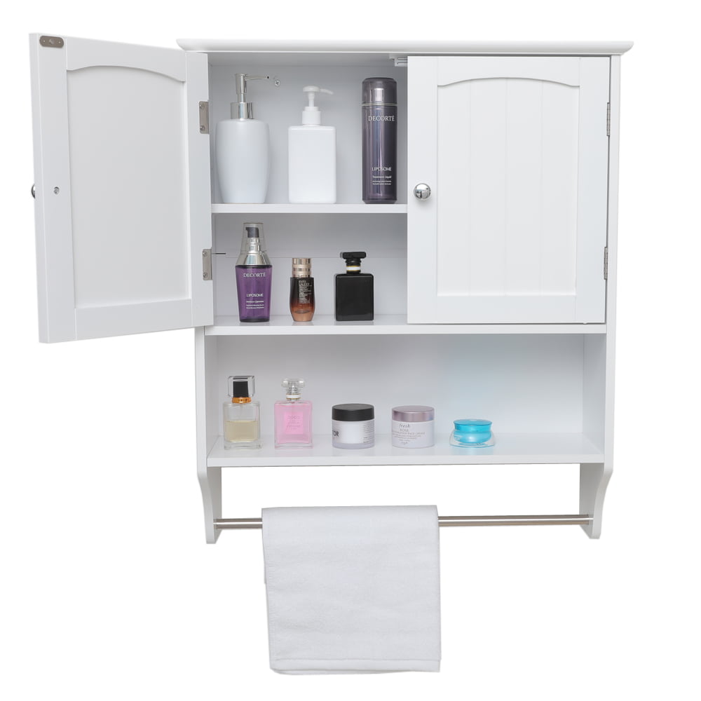 Bathroom Wall Mounted Cabinet Cupboard One/Double Door Storage Shelf White 
