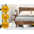 thumbnail image 4 of Acacia Aurora Bed Frame with Headboard Solid Wood Platform Bed, Queen Bed Frame, Scandinavian Signature Wood Bed Compatible with All Mattress Types, Non-Slip and Noise-Free, Walnut, 4 of 8