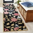 thumbnail image 2 of SAFAVIEH Chelsea Melyssa Floral Wool Area Rug, Black/Green, 5'6" x 5'6" Round, 2 of 6