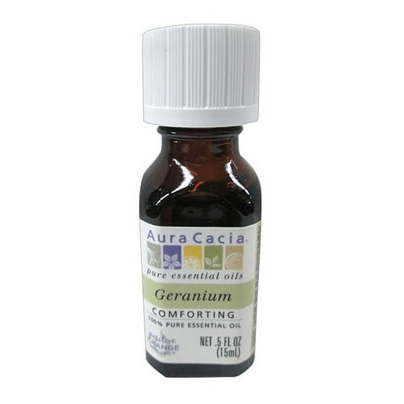 Aura Cacia 100% Pure Essential Oil Geranium (Pelargonium Graveolens) - 0.5 Oz