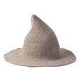 thumbnail image 7 of siminsem Wizard Hat for Women Knitted Witch Hat Wide Brim Pointed Wool Halloween Cosplay Hat Foldable Witch Hat for Party Masquerade Adult 1 Pack, Khaki,One Size, 7 of 7