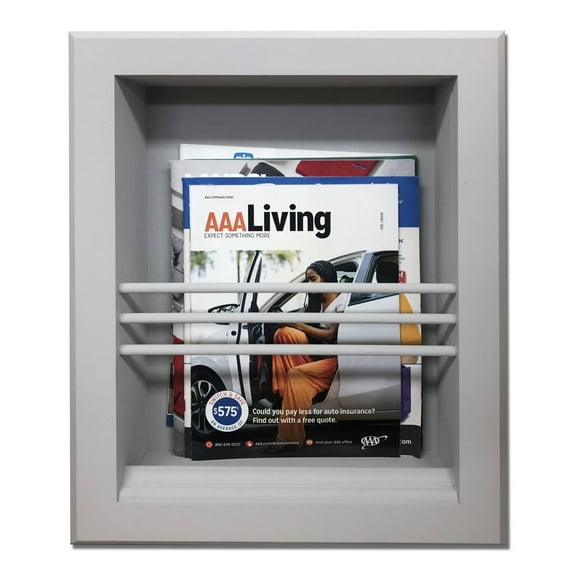Metis Primed Gray Recessed Magazine Rack