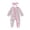 A10 Pink, variant on Preemie Girl Footed Zipper Romper Printed Long Sleeve Fall Cut Newborn Footie Pajamas Cotton Sleepers (Pink, 0-3 Months)