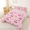 thumbnail image 2 of Erosebridal Girls Cute Cherry Bow Queen Comforter Set 3pcs,Kids Teens Kawaii Groovy Flowers Bedding Comforter Set,Pink Reversible,Luxury Bedroom Decor, 2 of 6