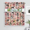 thumbnail image 2 of Dog Print Kitchen Curtains 36 Inch Short - 3 Panel Set, Cute Puppy & Floral Design, Rod Pocket Pet Lover Curtains 100% Polyester, Paw & Bone Pattern for Kitchen, Living Room, Bedroom, Easy Wash, 2 of 6