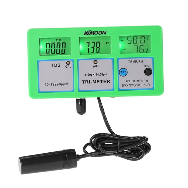 Medidor digital KKmoon nuevo profesional 4 en 1 multi-parámetro Análisis de aguas de LCD del metro de Tri-Metro de múltiples funciones Monitor de Calidad del Agua de pH / RH / CE (TDS) / TEMP multipar KKmoon Medidor digital