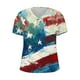 thumbnail image 4 of Fiudx Ofertas Flash Del Día Tops con Cuello En V de Manga Corta Estampados Del Día de La Independencia para Mujer, 4 of 4