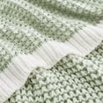 thumbnail image 6 of Amelie Home Chenille Waffle Knit Throw Blanket Reversible Bedding Blanket,50" X 60",Green&White, 6 of 6
