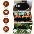 thumbnail image 7 of Black Round Tablecloth, Fitted Table Cover with Elastic for 55"-60" Round Tables, Solid Color Farmhouse Black Table Cloth Outdoor Indoor Dinning Party Waterproof Tablecloths, 7 of 7