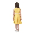 thumbnail image 6 of Sngxgn Girls Dresses Ruffled Long Sleeve Neck Casual A-Line Short Dress(Yellow,110), 6 of 8