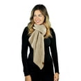 thumbnail image 1 of C.C Women's Boucle Knit Bias Cut Whipstitched Edged Long Scarf Wrap, Beige, 1 of 4