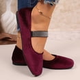 thumbnail image 2 of Xucatan Women's Fashionable Velvet Mary Jane Flats with Rhinestone Embellished Strap, Pointed Toe Slip-On Shoes with Cushioned Insole, Flexible Non-Slip Sole Comfortable Flats Gift, 2 of 9