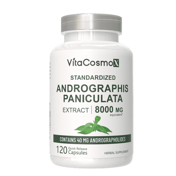 VitaCosmoX Premium Andrographis Paniculata  8000mg 120 Veggie Capsules